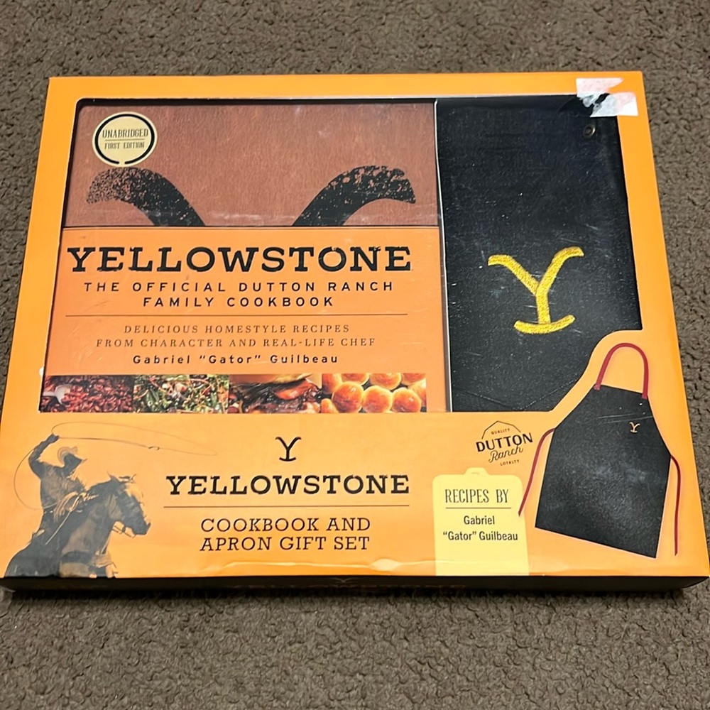 Yellowstone cookbook and apron